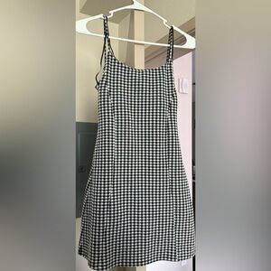 Topshop Black and White Gingham Mini Dress